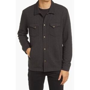 Billy Reid Men’s Grid Quilted Knit Jacket Charcoal Gray Grey Long Sleeve XL